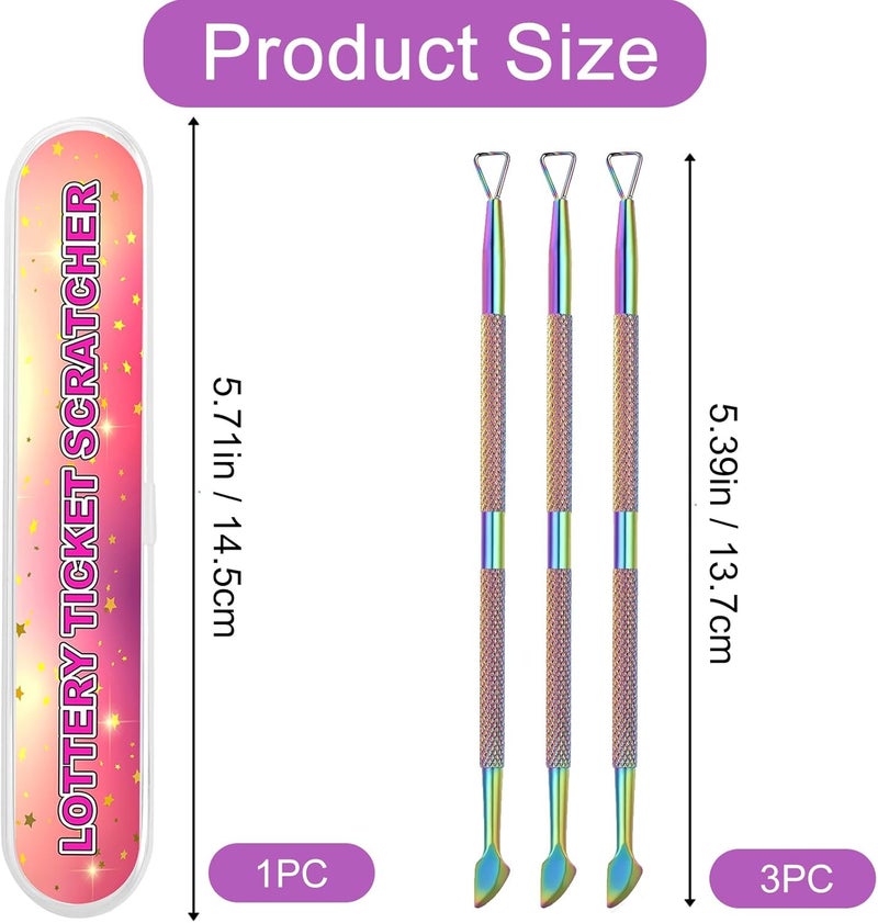 nitaru 3PCS Lottery Ticket Scratcher Tool, Metal Lottery Scratcher Tool, Lotto Scratcher Label Scraper for Lottery Ticket, Multi-Use Scraping Tool for Tickets Stickers Labels Films, Scratch Off Tool - Image 2
